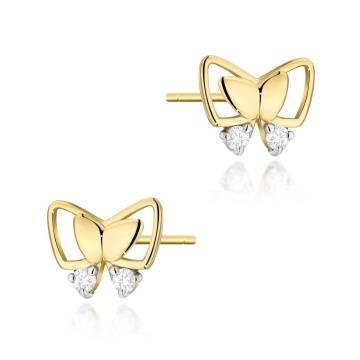 Cercei Aur 14K cu Diamante Naturale 0.08 ct