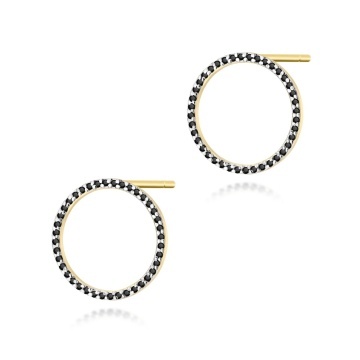 Cercei Aur 14K cu Diamante Naturale Negre 0.40 ct