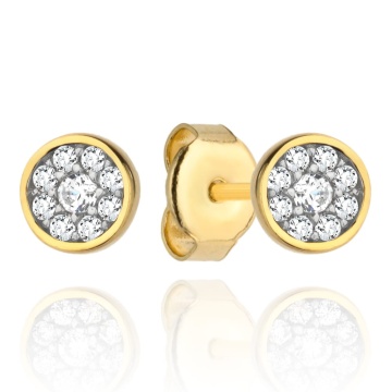 Cercei Aur 14k cu Zirconii Albe