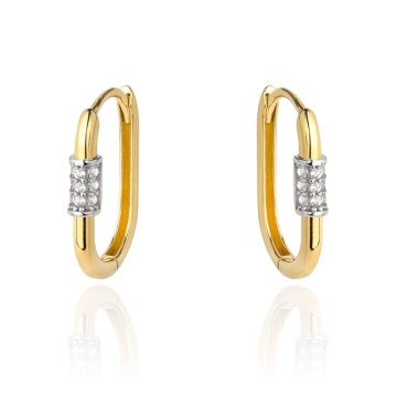 Cercei Aur 14K Rotunzi cu Zirconiu - Eleganță Subliniată