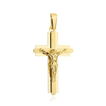 Cruciuliță Aur 14K Cu Finisaj Satinat și Crist Crucificat