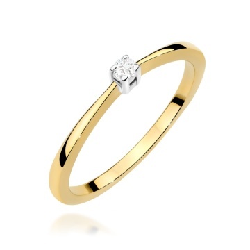 Inel Aur 14K cu Diamant Natural 0.05 ct