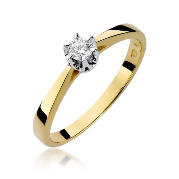 Inel Aur 14K cu Diamant Natural 0.12 ct