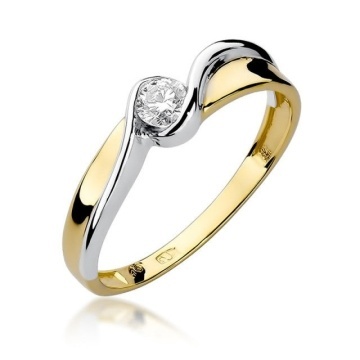 Inel Aur 14K cu Diamant Natural 0.15 ct