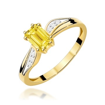 Inel Aur 14K cu Diamante Galbene de Laborator 0.53 ct