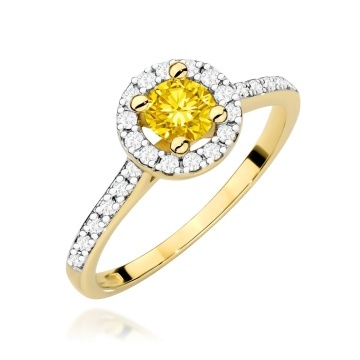 Inel Aur 14K cu Diamante Galbene de Laborator 0.72 ct