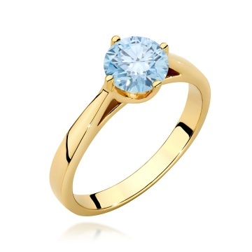 Inel Aur 9K cu Diamant Albastru de Laborator 1.00 ct