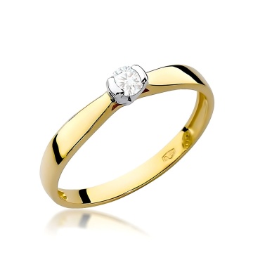 Inel Aur 9K cu Diamant Natural 0.08 ct