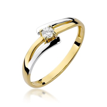Inel Aur 9K cu Diamant Natural 0.08 ct