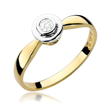 Inel Aur 9K cu Diamant Natural 0.10 ct