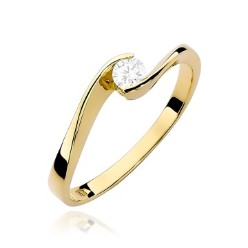 Inel Aur 9K cu Diamant Natural 0.13 ct