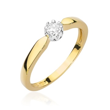 Inel Aur 9K cu Diamant Natural 0.15 ct