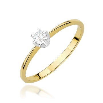 Inel Aur 9K cu Diamant Natural 0.15 ct