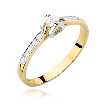 Inel Aur 9K cu Diamante de Laborator 0.15 ct