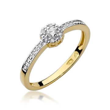 Inel Aur 9K cu Diamante Naturale 0.09 ct
