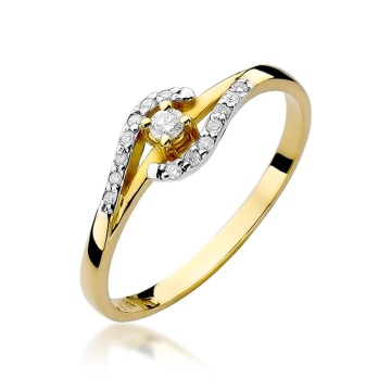 Inel Aur 9K cu Diamante Naturale 0.11 ct