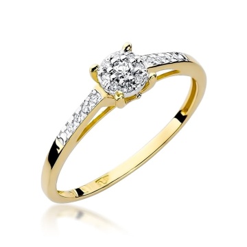 Inel Aur 9K cu Diamante Naturale 0.12 ct