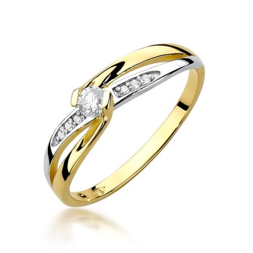 Inel Aur 9K cu Diamante Naturale 0.13 ct