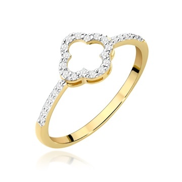 Inel Aur 9K cu Diamante Naturale 0.14 ct
