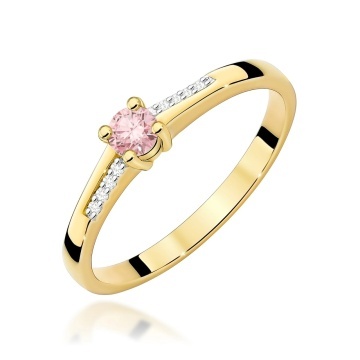 Inel Aur 9K cu Diamante Roz de Laborator 0.19 ct