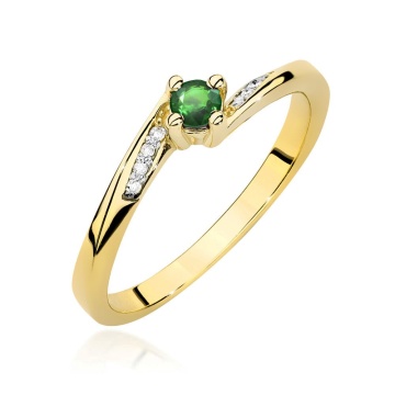 Inel Aur 9K cu Smarald 0.15 ct