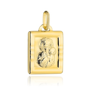 Medalion Carte Aur 14k cu Maica Sfanta si Iisus Hristos