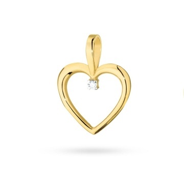 Pandantiv Aur 14K cu Diamant Natural 0.01 ct
