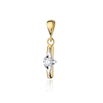Pandantiv Aur 14K cu Diamant Natural 0.10 ct