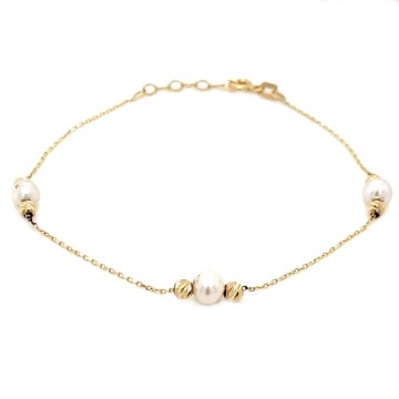 Bratara Aur 14k cu Bilute si Perle