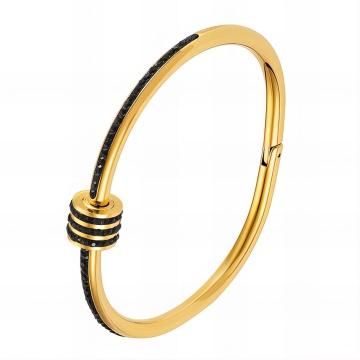 Brățară Blacky din inox placat cu aur 18K, cu zirconii cubic