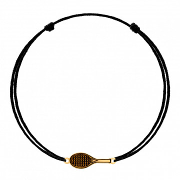 Bratara cu snur si paleta de tenis 1.9cm din aur 14k