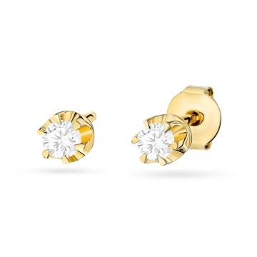Cercei Aur 14K cu Diamant de Laborator 0.10 ct