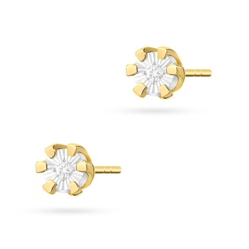 Cercei Aur 14K cu Diamant Natural 0.01 ct