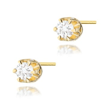Cercei Aur 14K cu Diamant Natural 0.12 ct