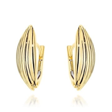 Cercei Aur 14K Elipsă Decorați cu Striații