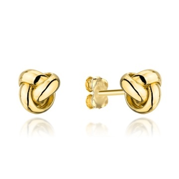 Cercei Aur 14K Nod Neted - Eleganță Simplă și Rafinată