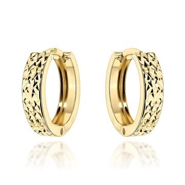 Cercei Aur 14K Rotunzi Diamentați