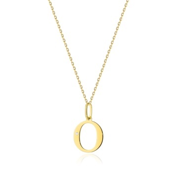 Colier Aur 14K cu Diamant Natural 0.01 ct
