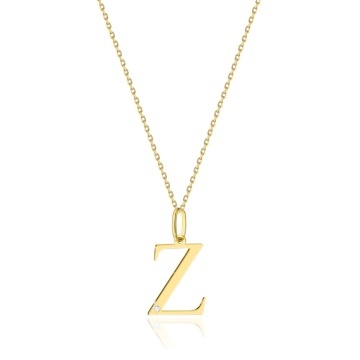 Colier Aur 14K cu Diamant Natural 0.01 ct