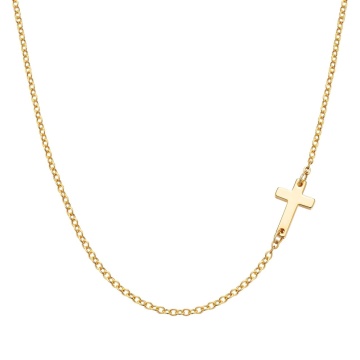 Colier Cruce din Inox placat cu AUR 18K