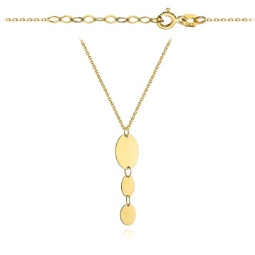 Colier cu Banuti Ovali- Aur 14k