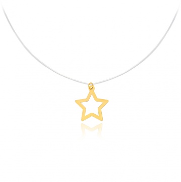 Colier Shape cu fir transparent si steluta din Aur 14K