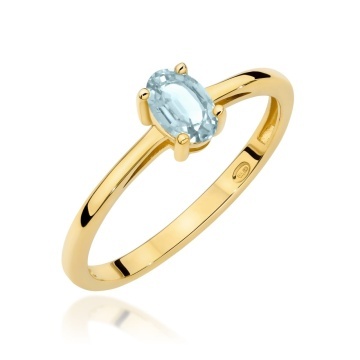 Inel Aur 14K cu Acvamarin 0.35 ct