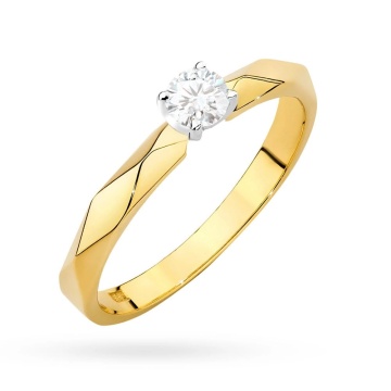Inel Aur 14K cu Diamant Natural 0.10 ct