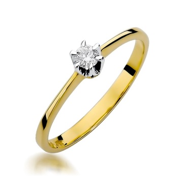 Inel Aur 14K cu Diamant Natural 0.12 ct