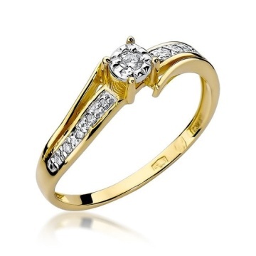 Inel Aur 14K cu Diamante Naturale 0.10 ct