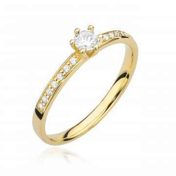 Inel Aur 14K cu Diamante Naturale 0.17 ct