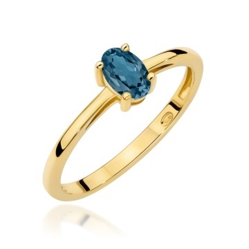 Inel Aur 14K cu Topaz London Blue 0.50 ct
