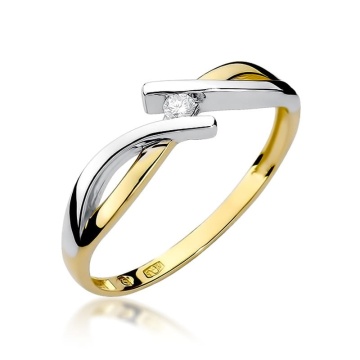 Inel Aur 9K cu Diamant Natural 0.04 ct