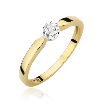 Inel Aur 9K cu Diamant Natural 0.08 ct